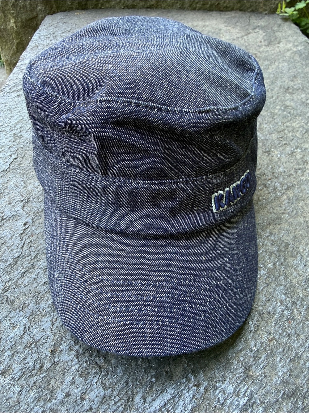 Kangol Navy Denim Cadet Cap with Embroidered Logo